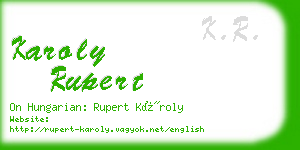 karoly rupert business card
